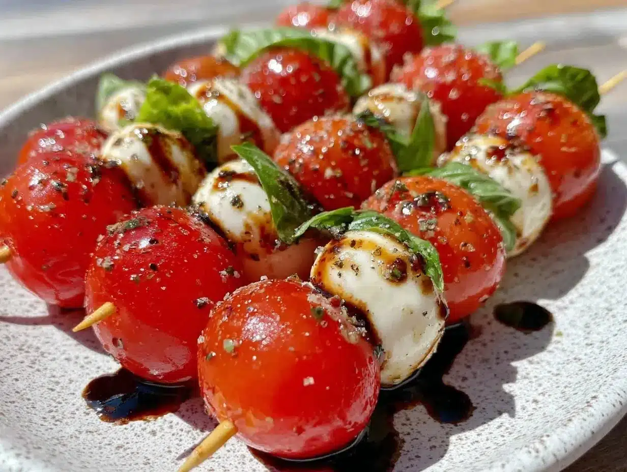 easy fresh caprese skewers preparation steps