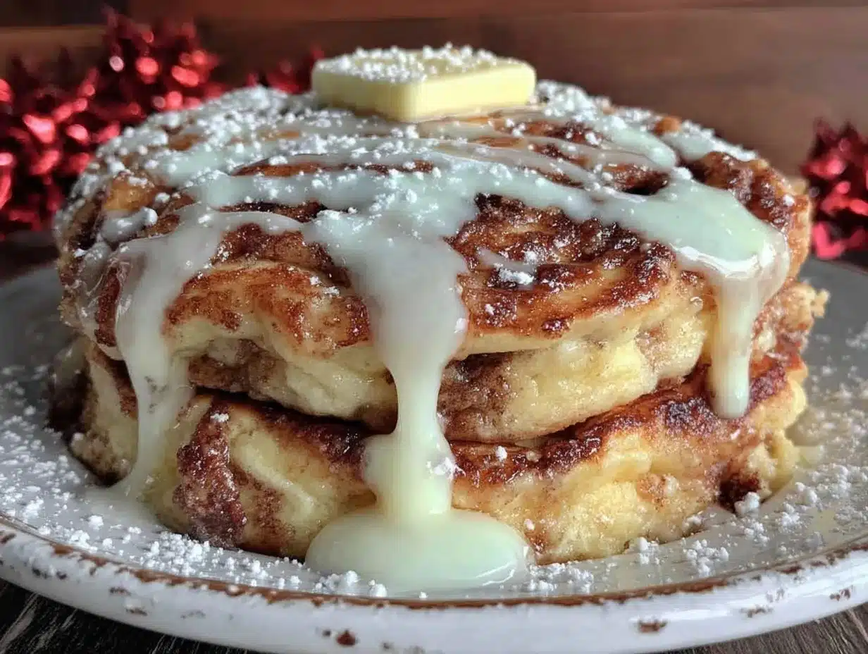 fluffy cinnamon roll pancakes preparation steps