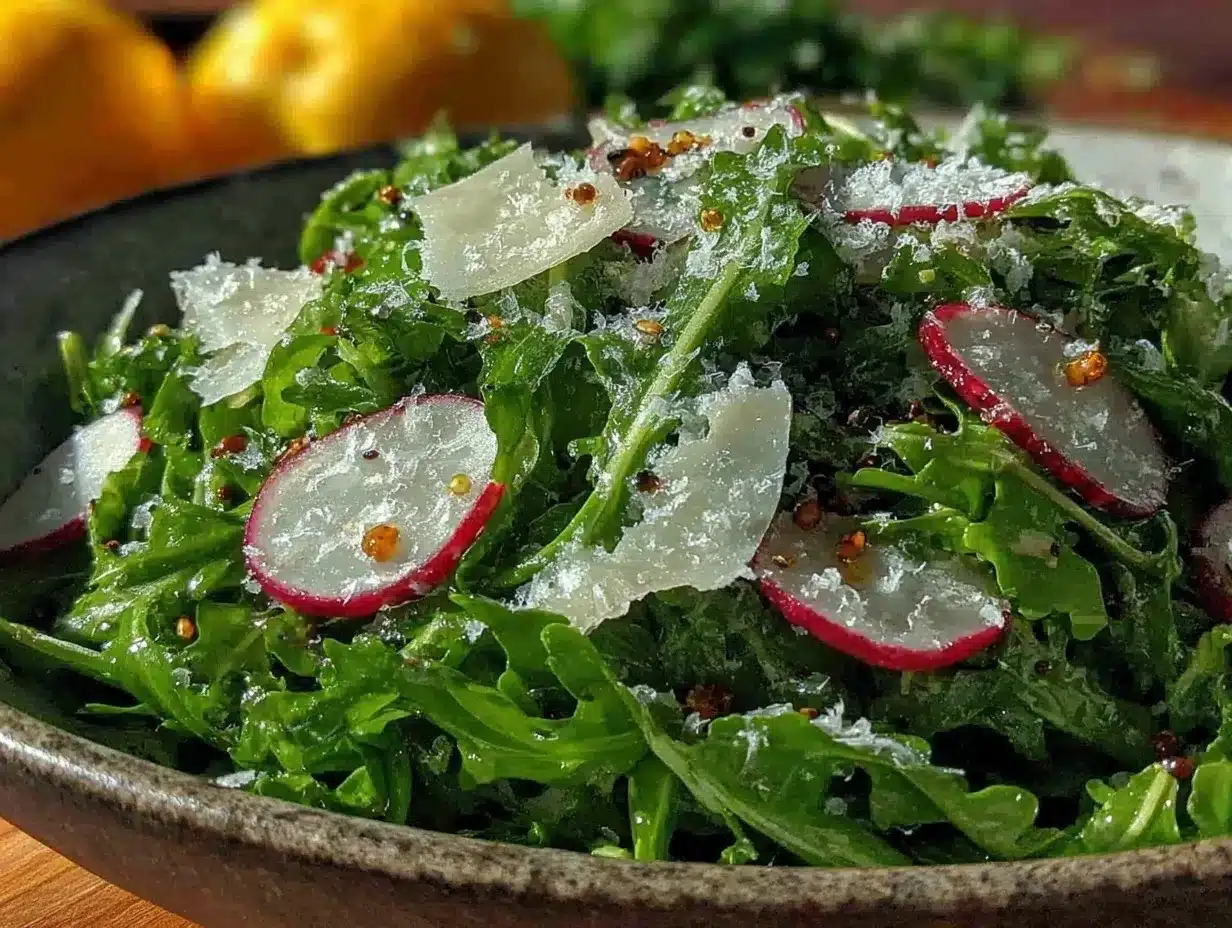 fresh arugula salad preparation steps