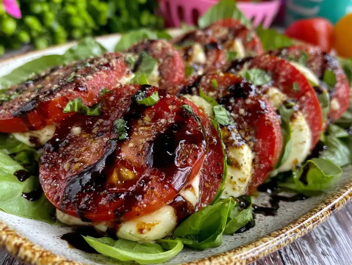 fresh Caprese salad preparation steps