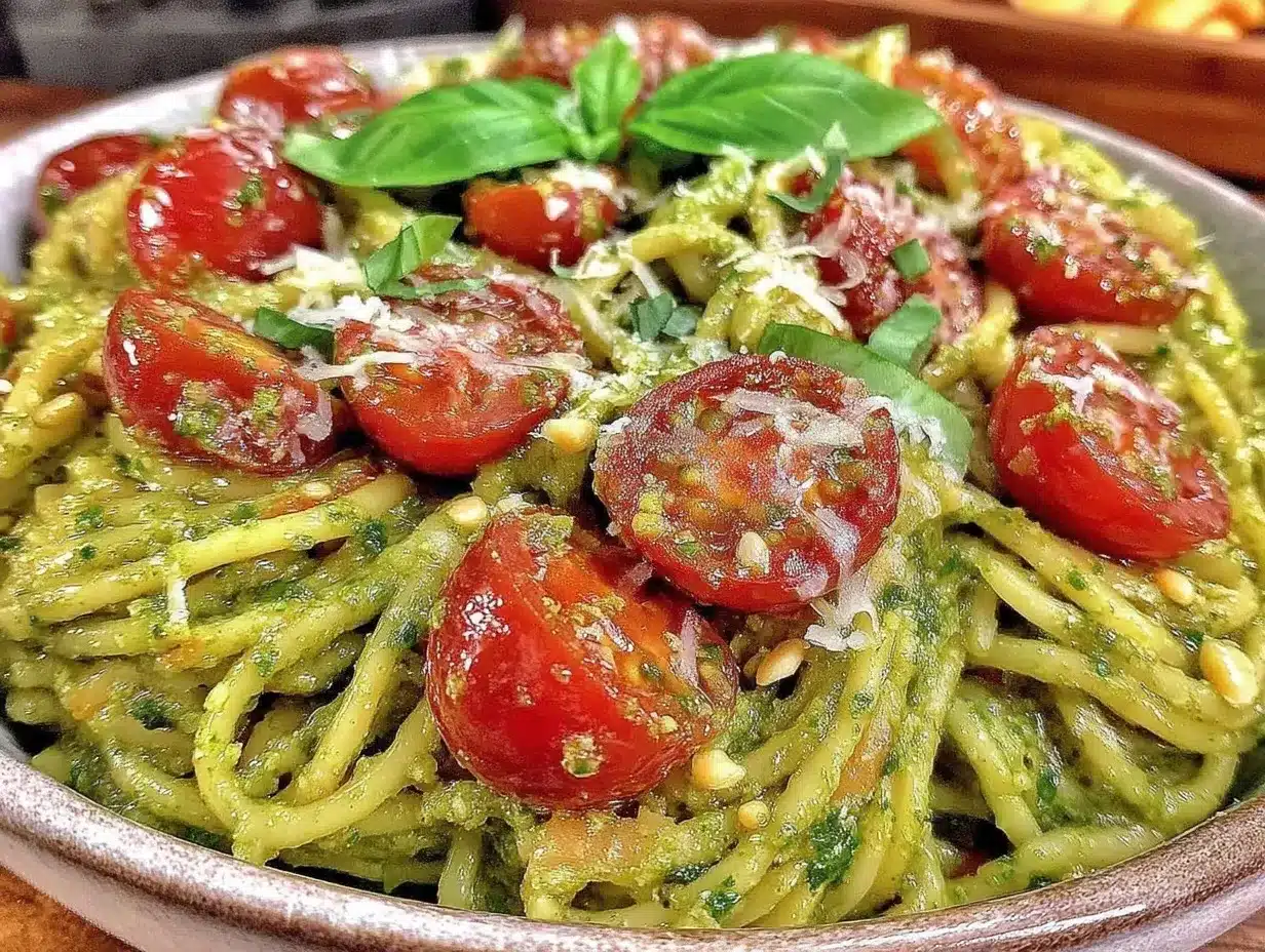 fresh pesto pasta preparation steps