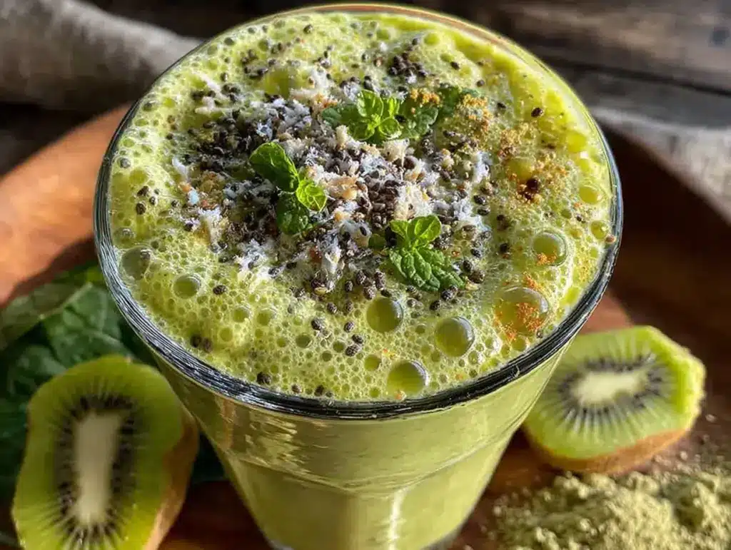 healthy green protein smoothie - featured image