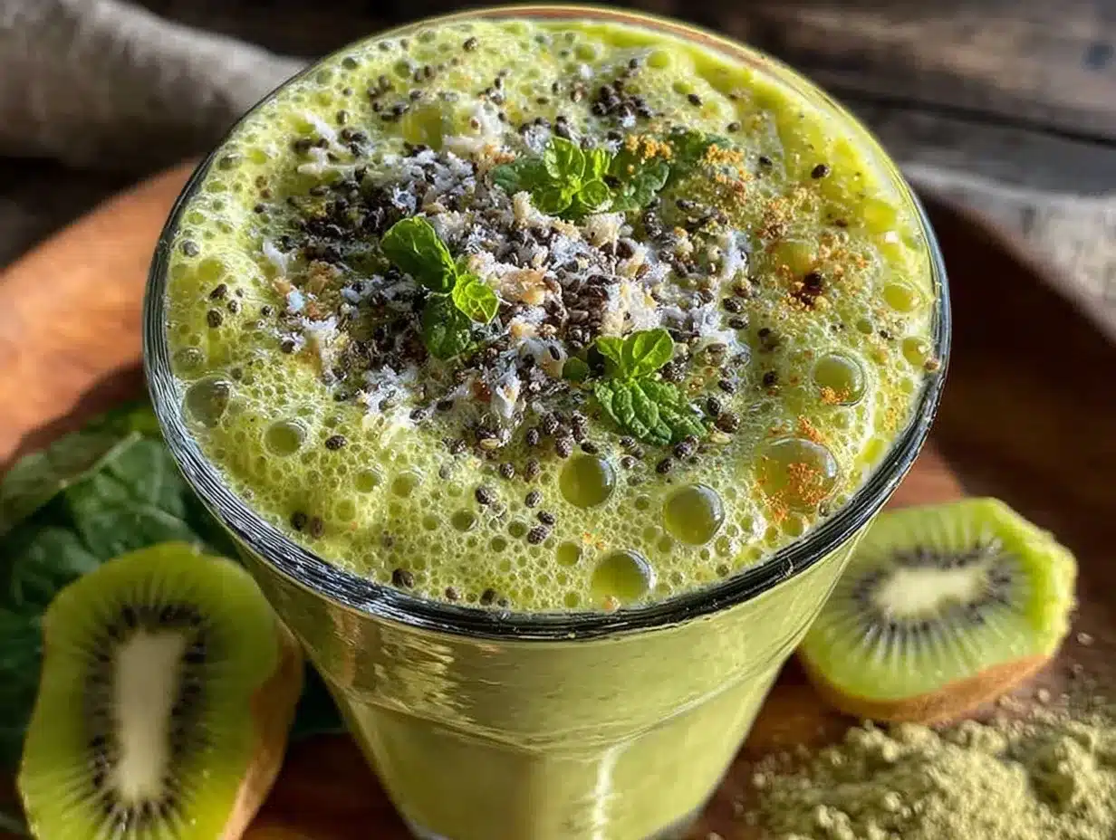 healthy green protein smoothie preparation steps