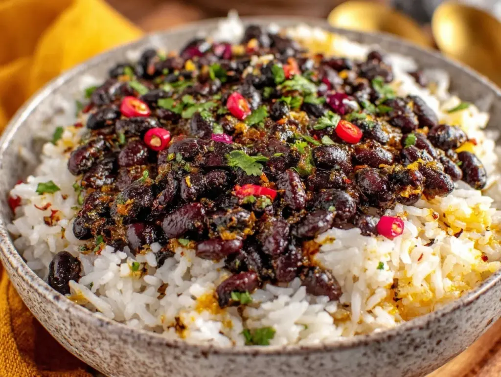 one-pot rice and beans recipe - featured image