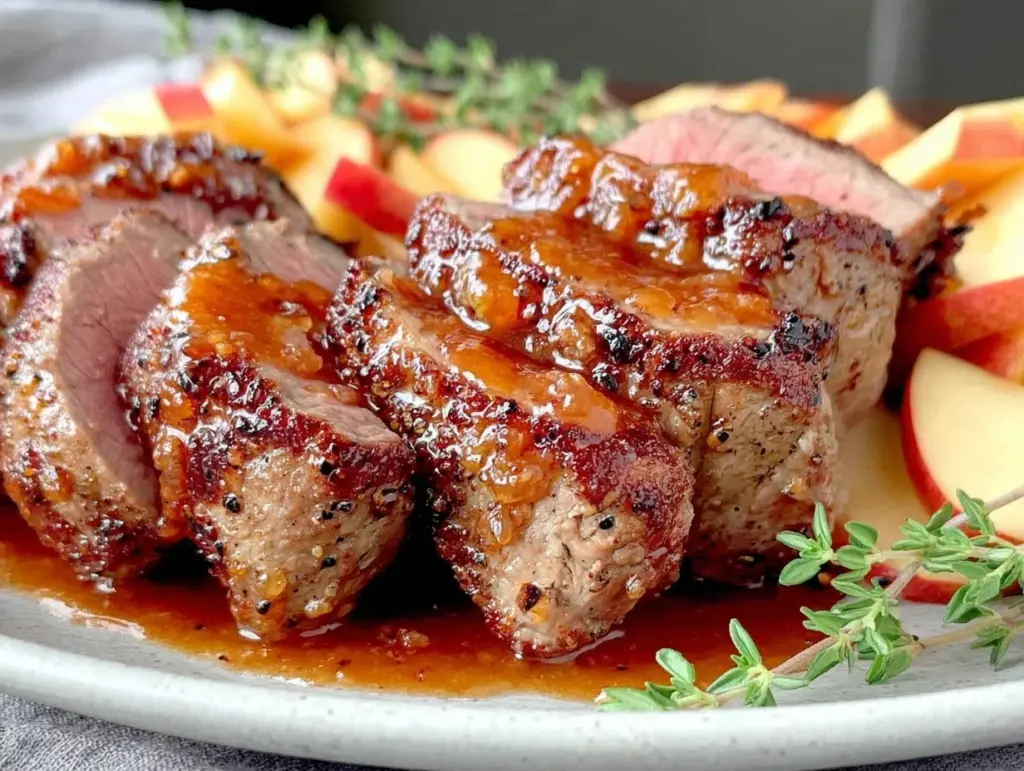pork tenderloin with sweet apple glaze - featured image