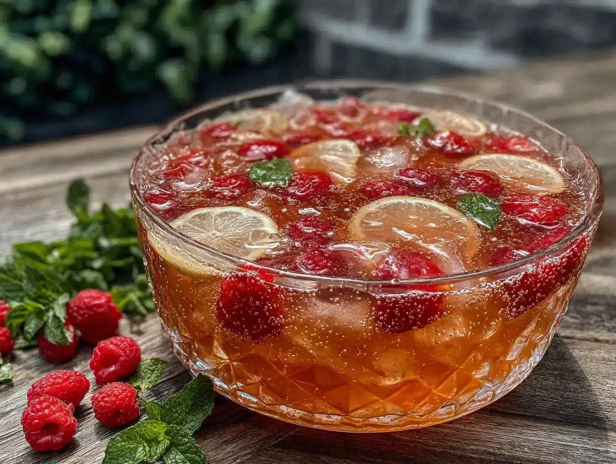 Refreshing Raspberry Prosecco Punch preparation steps