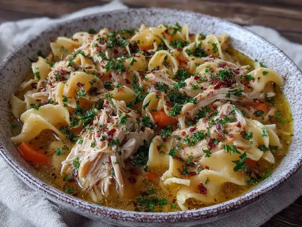 slow cooker chicken noodle soup preparation steps