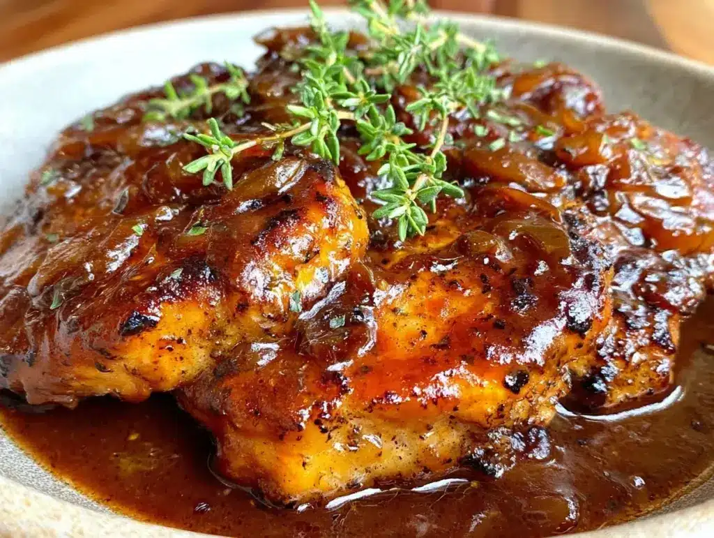 slow cooker pork chops and gravy - featured image