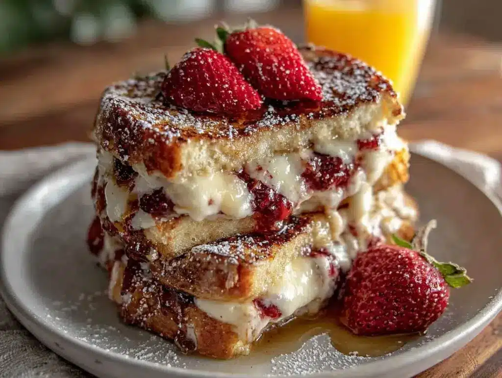 strawberry cream cheese stuffed french toast - featured image