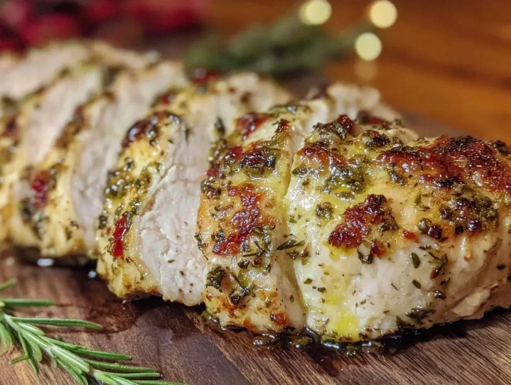 tender herb butter turkey breast recipe - featured image