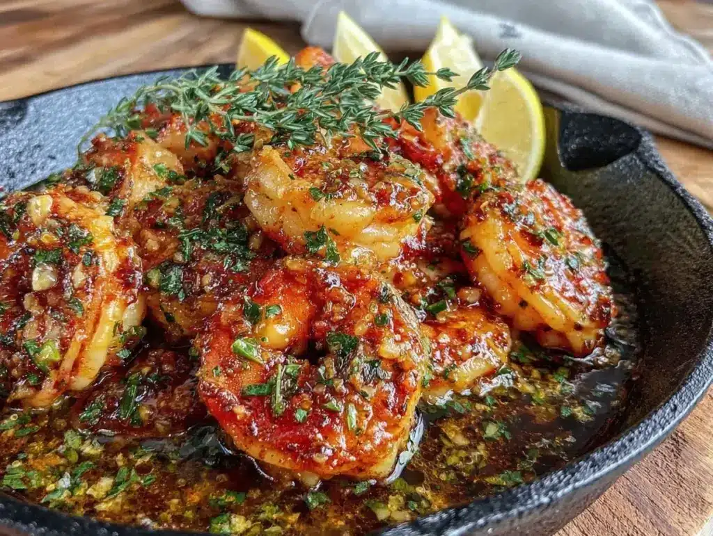 blackstone garlic butter shrimp scampi - featured image