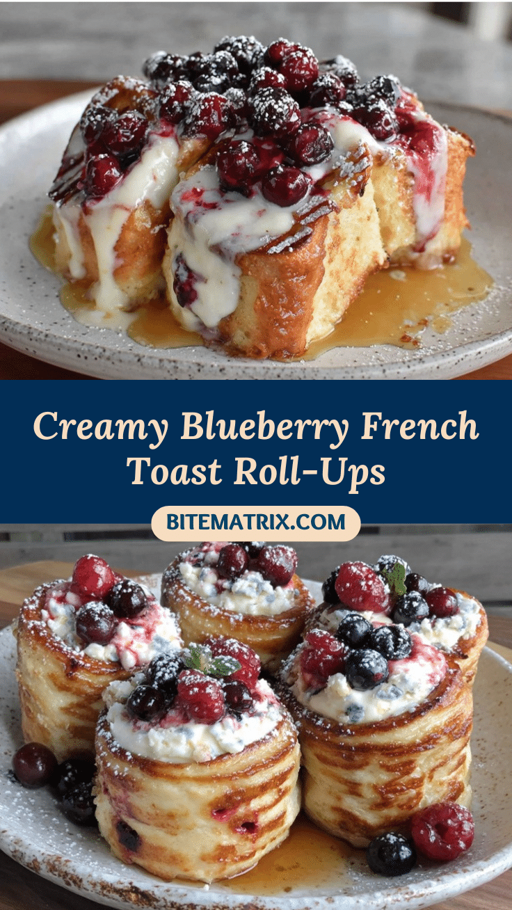 blueberry cream cheese french toast roll-ups recipe