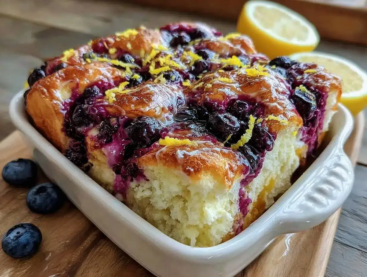 blueberry lemon pancake casserole preparation steps