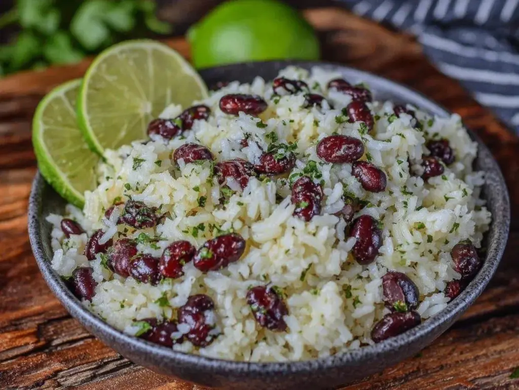 cilantro lime rice with black beans - featured image