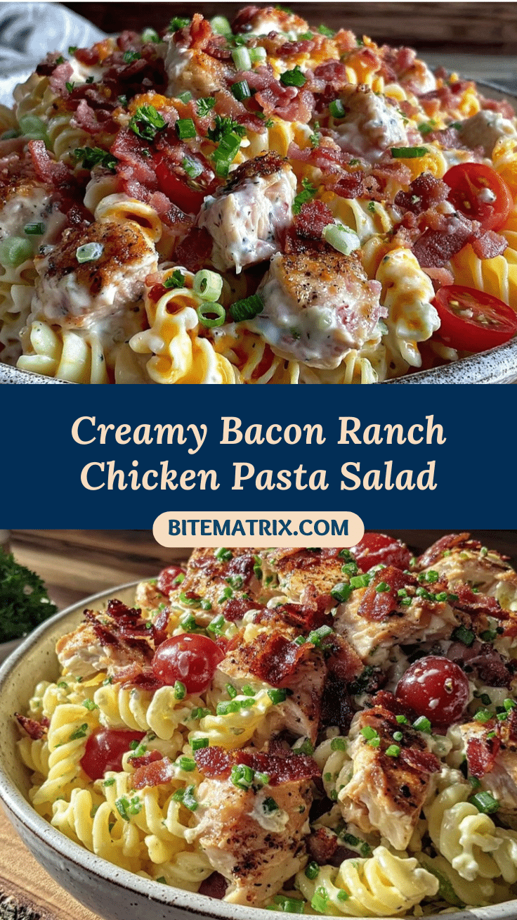 creamy bacon ranch chicken pasta salad recipe