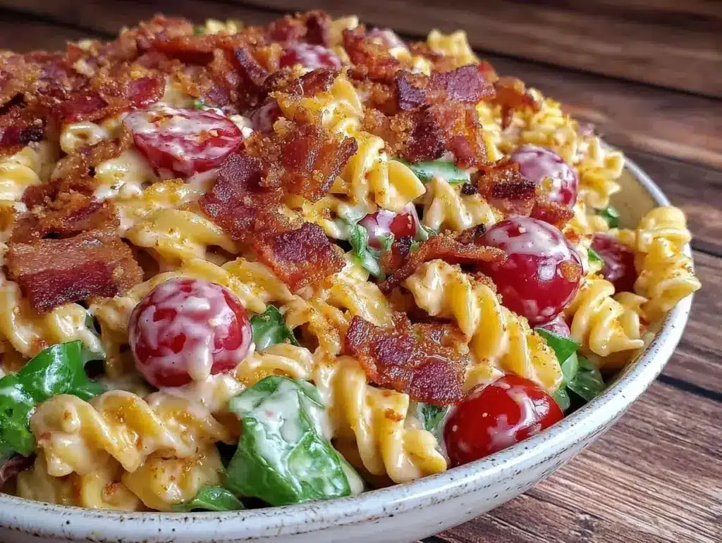 creamy blt pasta salad - featured image