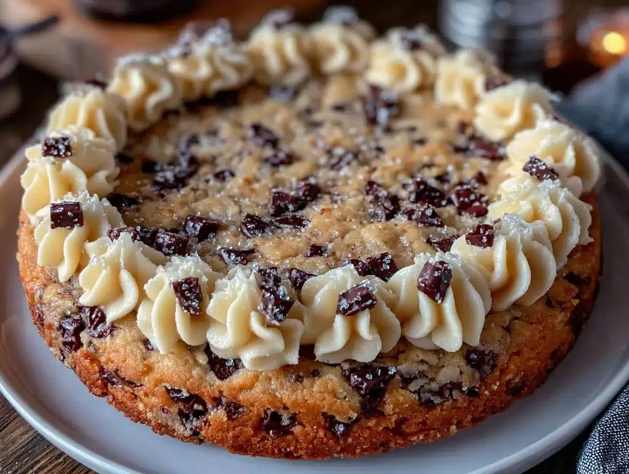 creamy chocolate chip cookie cake preparation steps