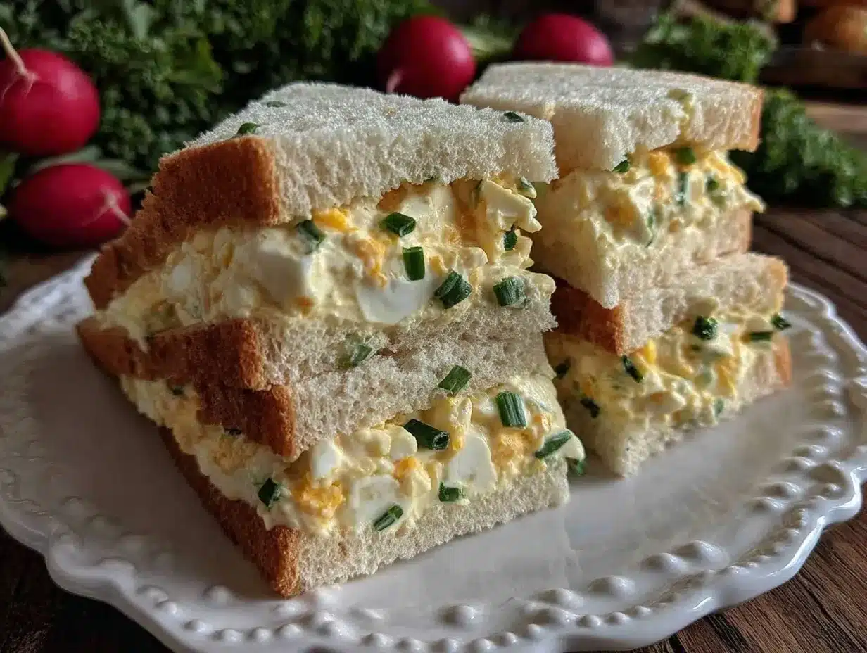 creamy classic egg salad tea sandwiches preparation steps