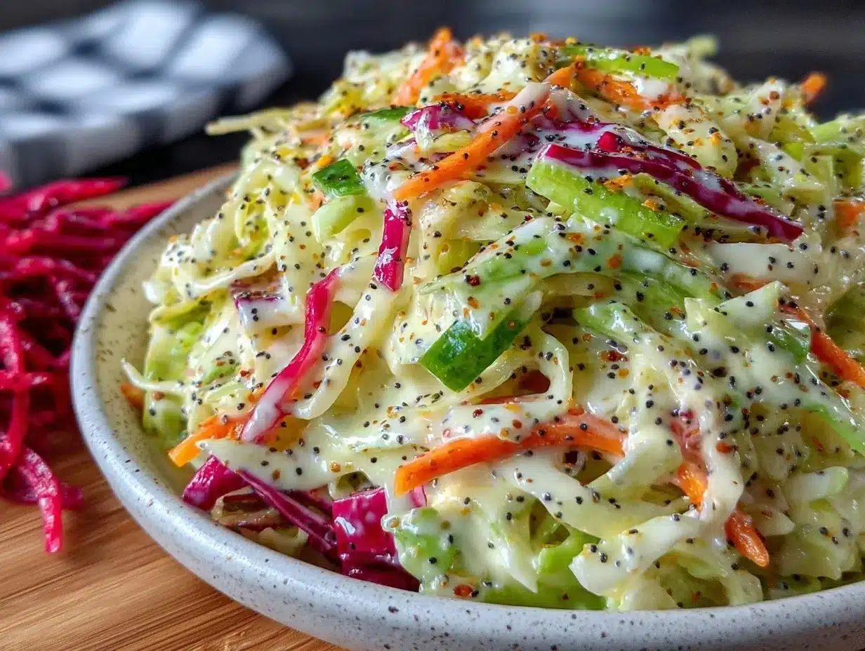 creamy coleslaw with poppyseed dressing preparation steps