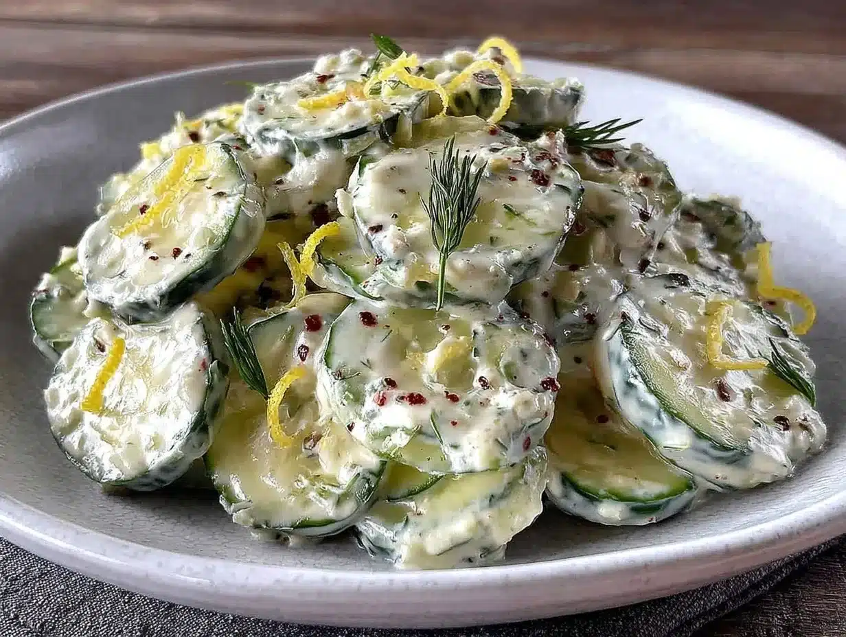 creamy cucumber dill salad recipe preparation steps