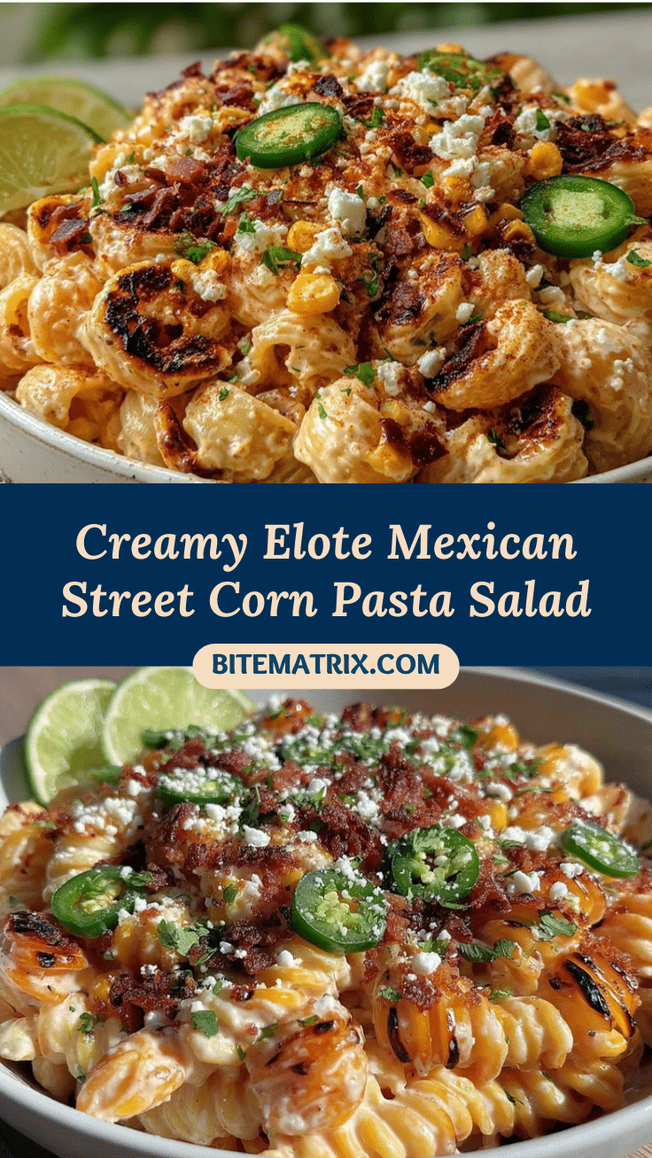 creamy elote Mexican street corn pasta salad recipe