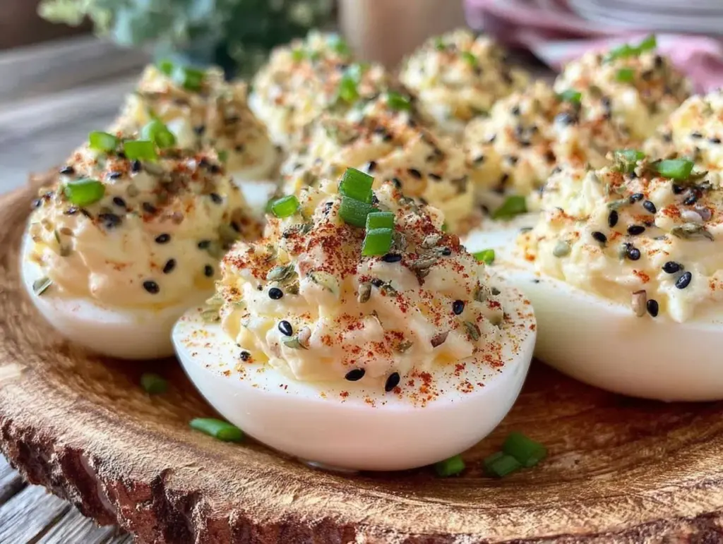 creamy everything bagel deviled eggs - featured image
