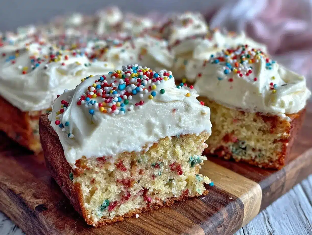 creamy funfetti sheet cake preparation steps