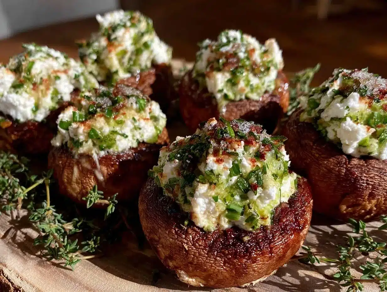 creamy goat cheese stuffed mushrooms preparation steps