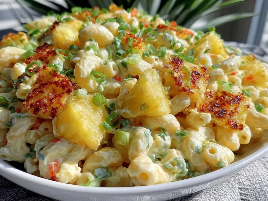 creamy hawaiian macaroni salad - featured image