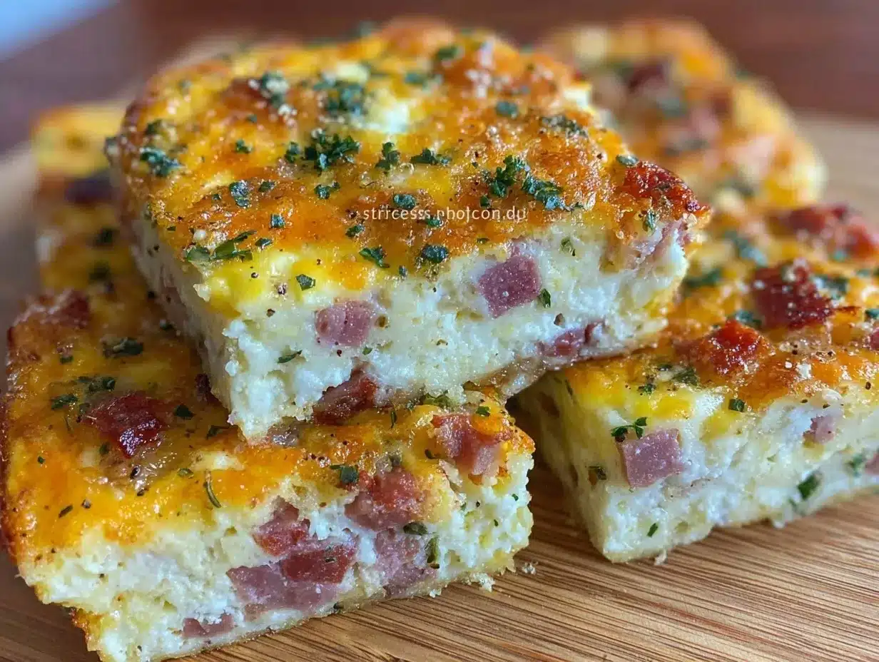 crispy cheesy ham and gruyere egg casserole preparation steps