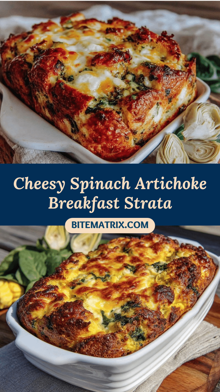 crispy cheesy spinach artichoke breakfast strata recipe