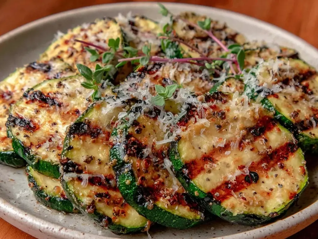 crispy grilled zucchini parmesan - featured image