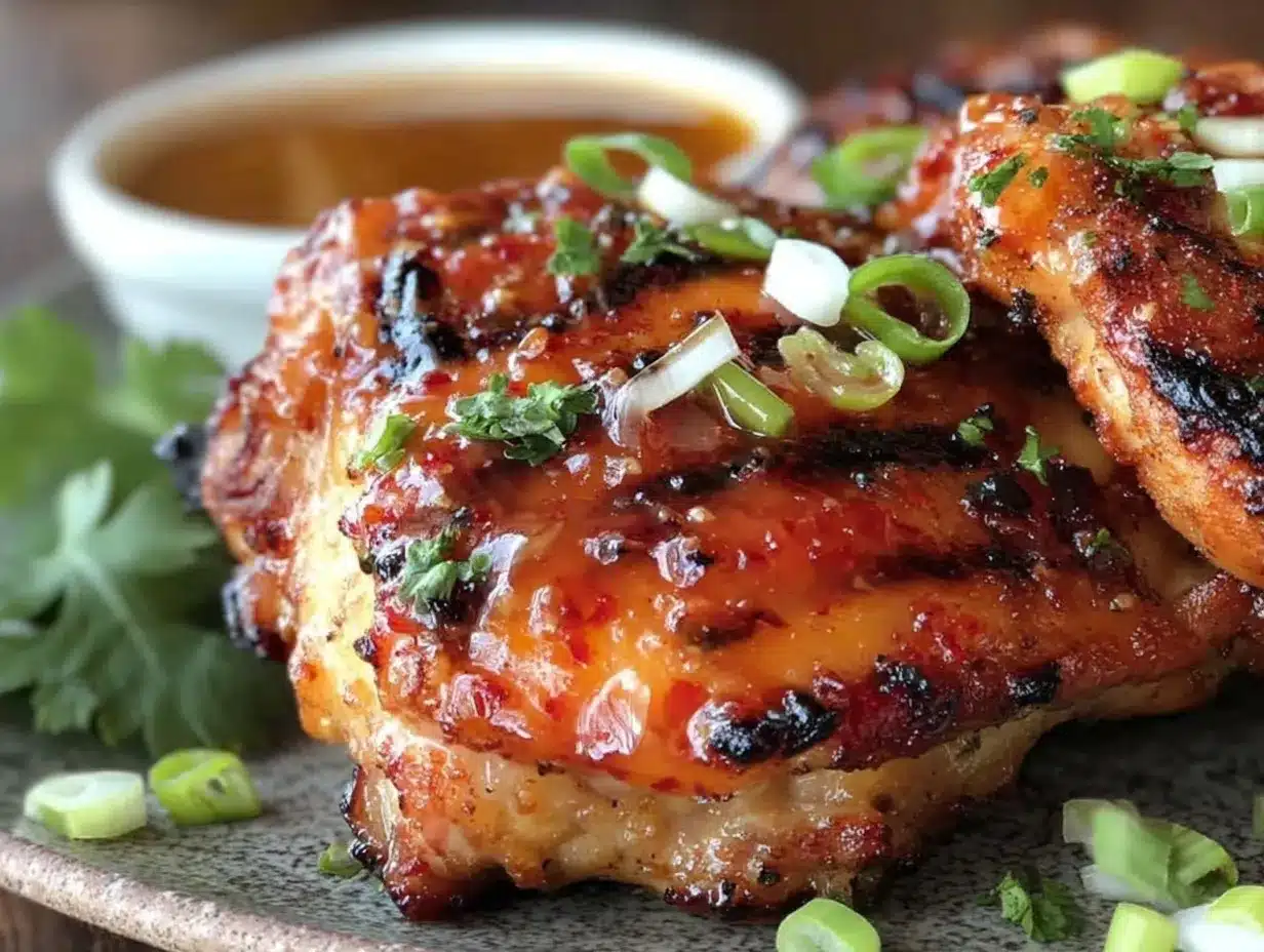 crispy honey garlic grilled chicken thighs preparation steps