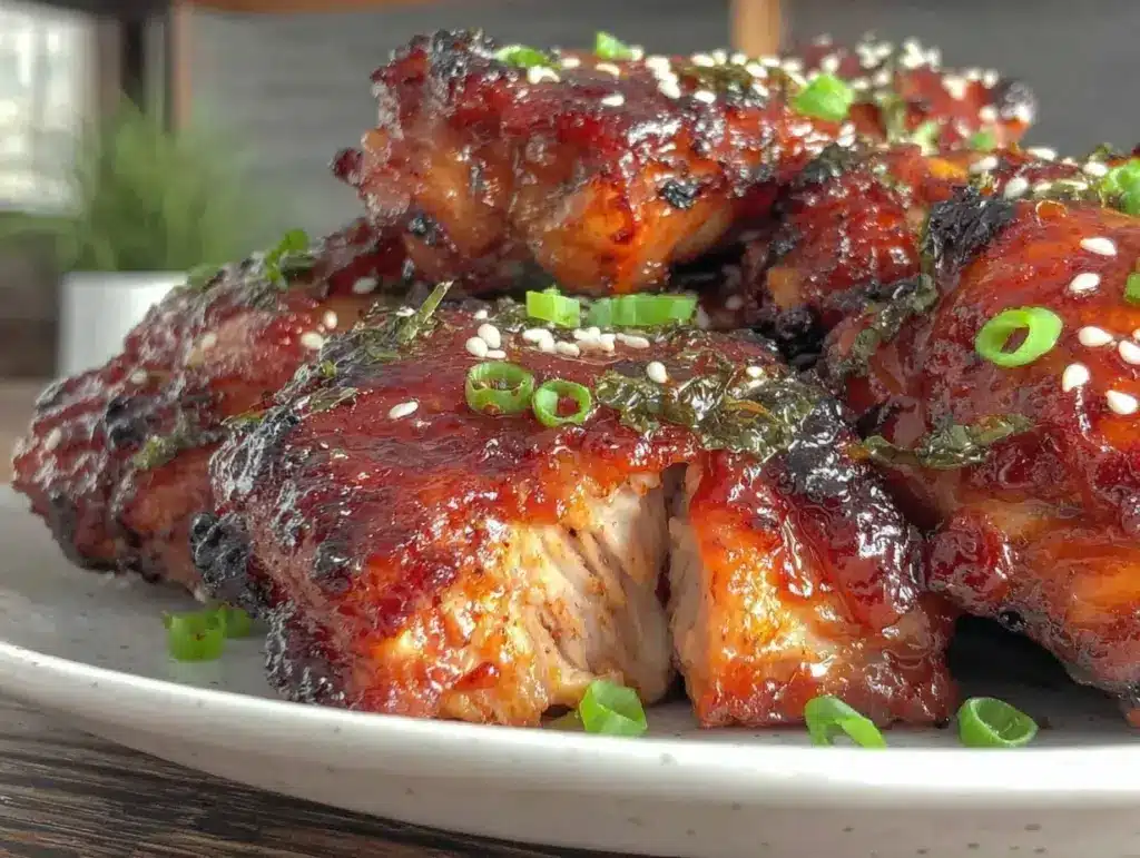 crispy korean gochujang chicken thighs - featured image