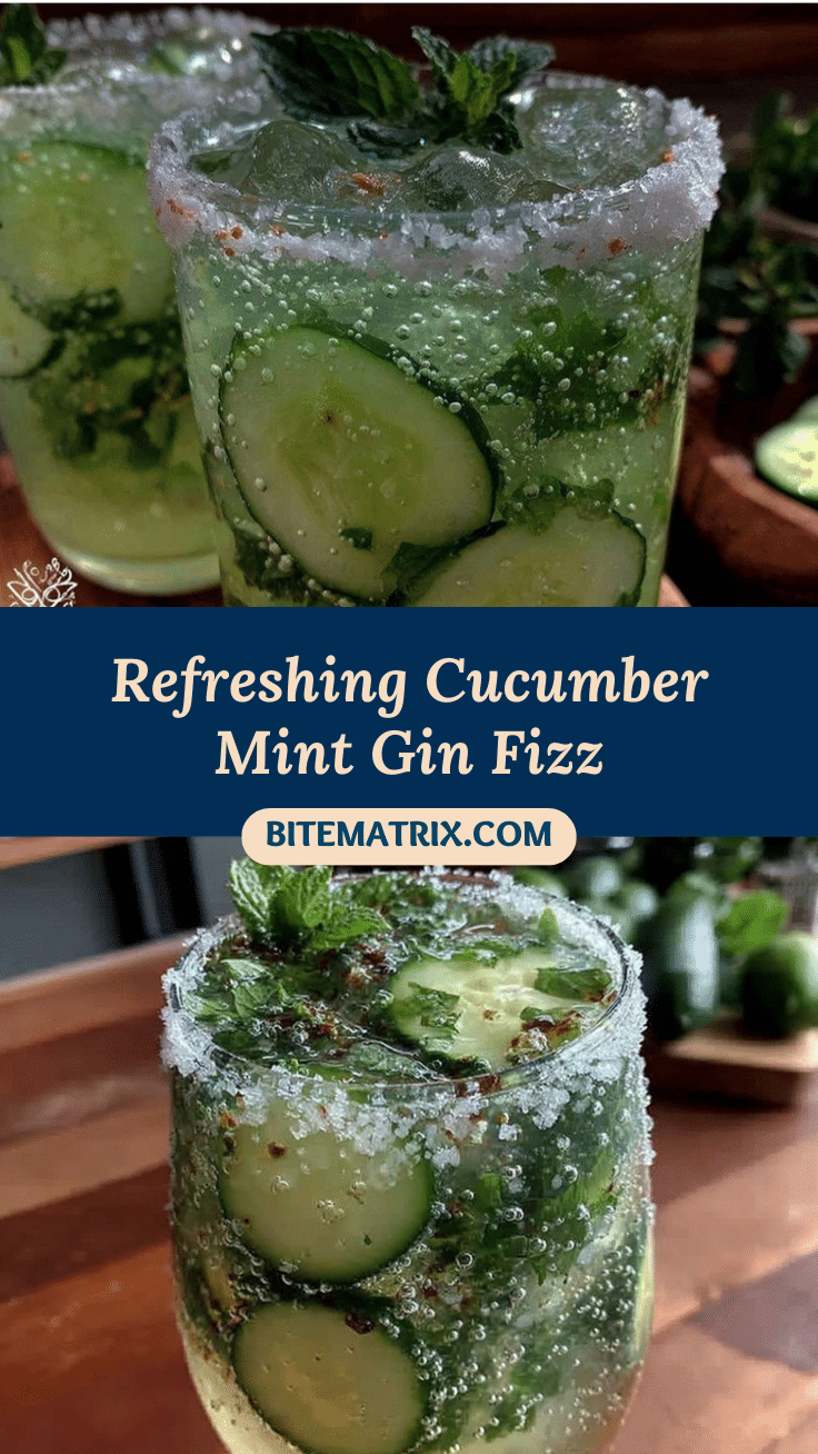 cucumber mint gin fizz cocktail recipe