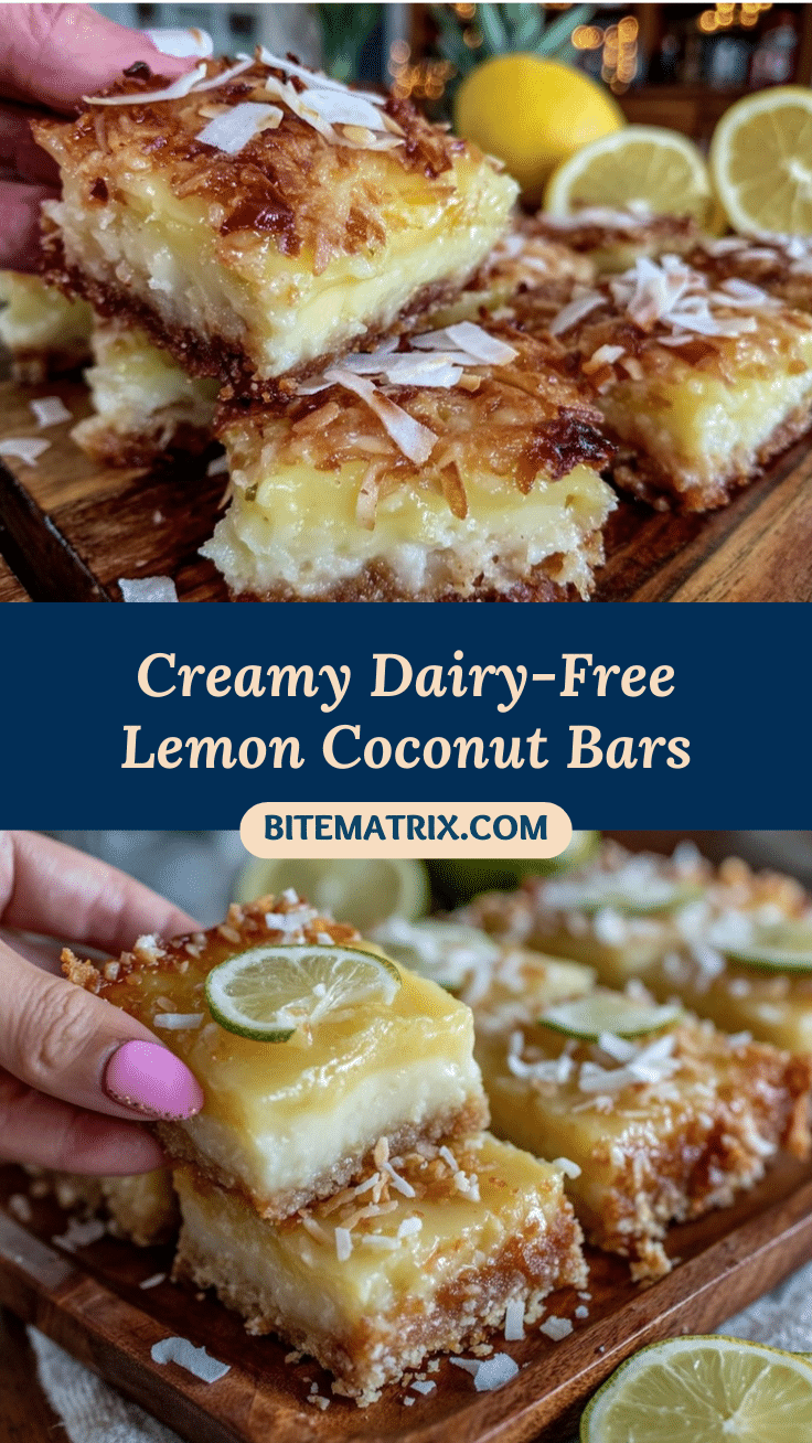 dairy-free lemon coconut cream bars recipe