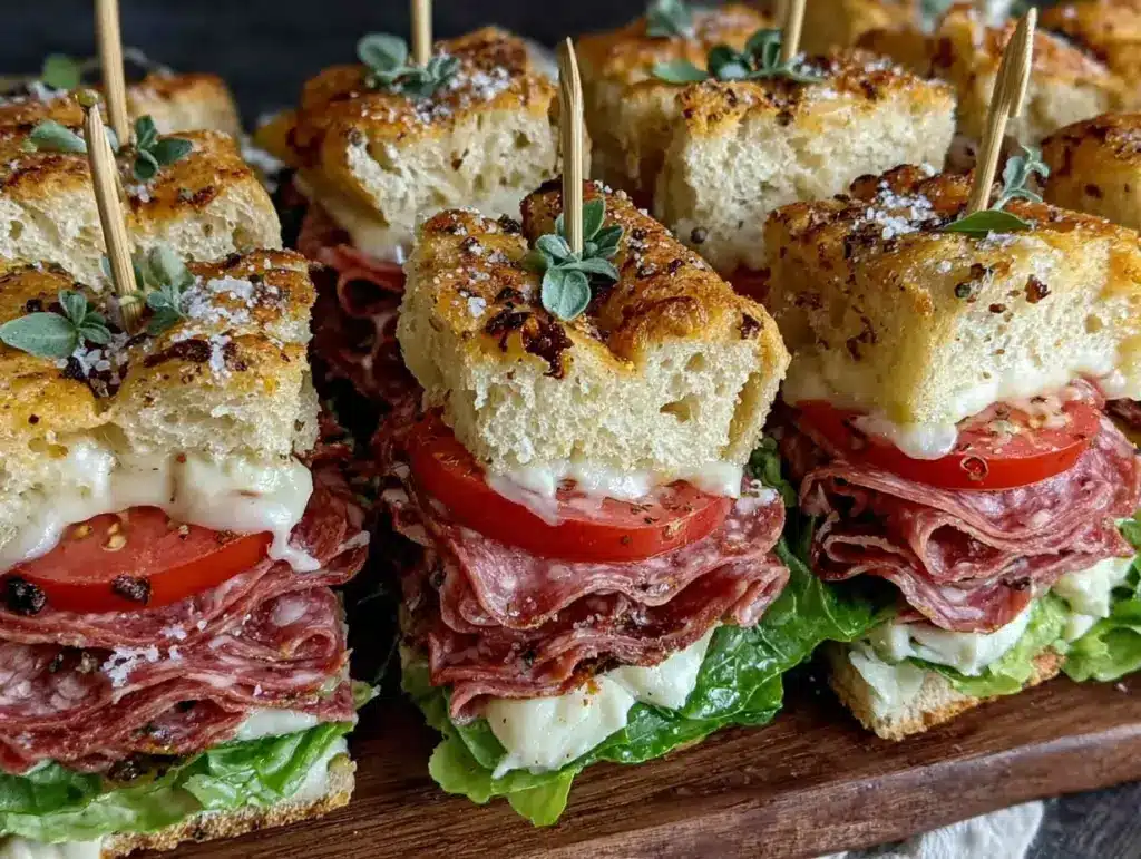 easy italian sub sandwich skewers - featured image