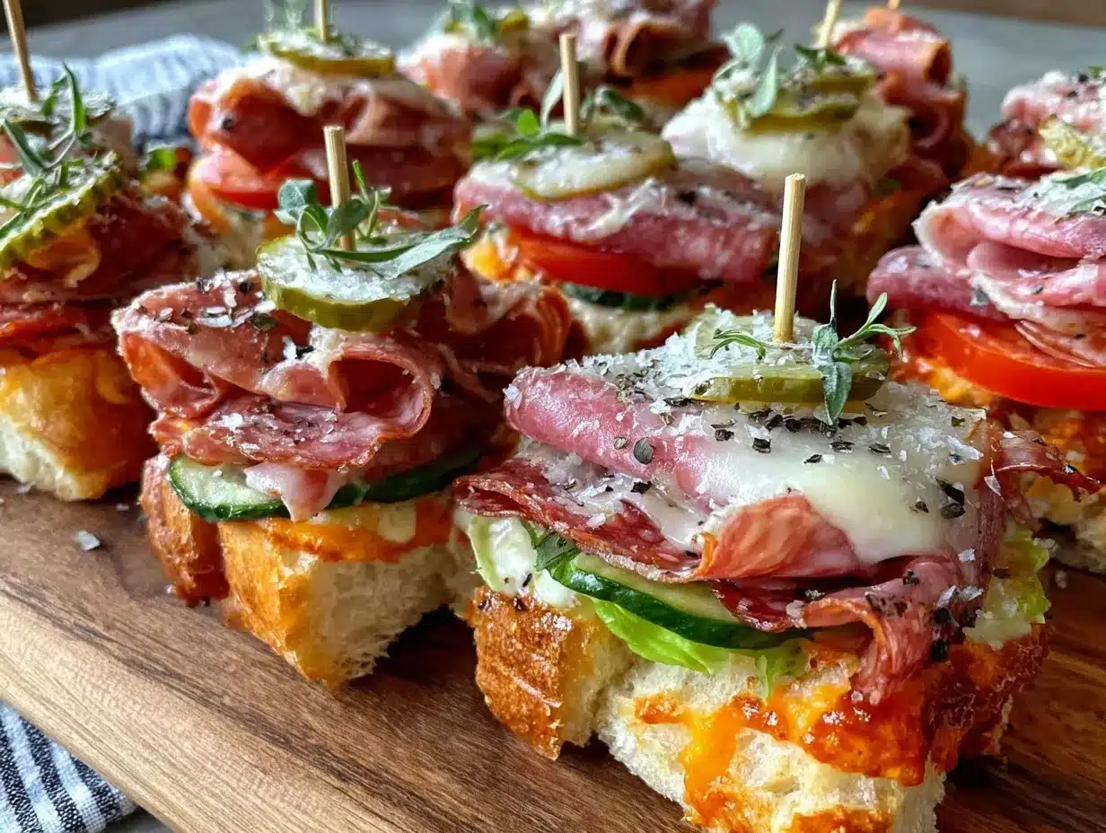 easy italian sub sandwich skewers preparation steps