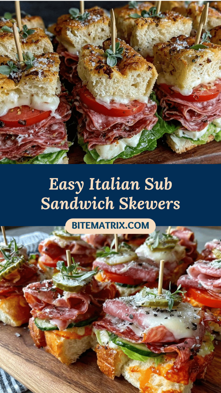 easy italian sub sandwich skewers recipe