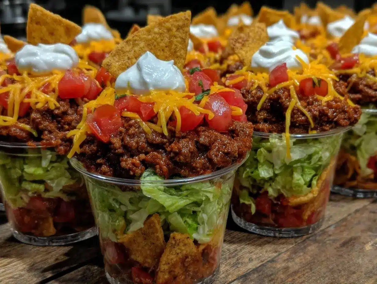 easy make-ahead walking taco bar preparation steps