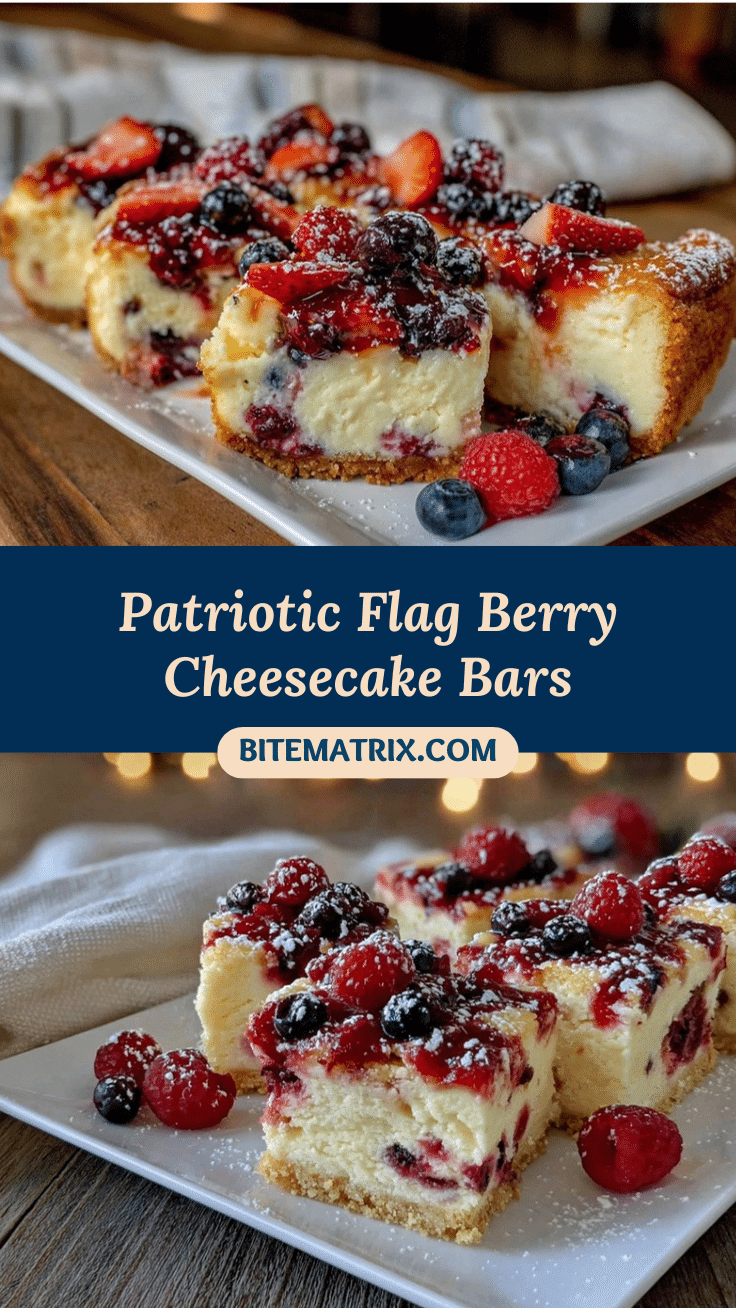 flag berry cheesecake bars recipe