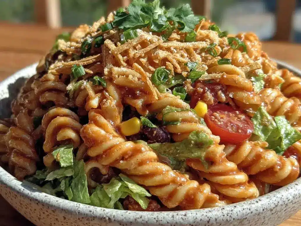 fresh taco pasta salad - featured image