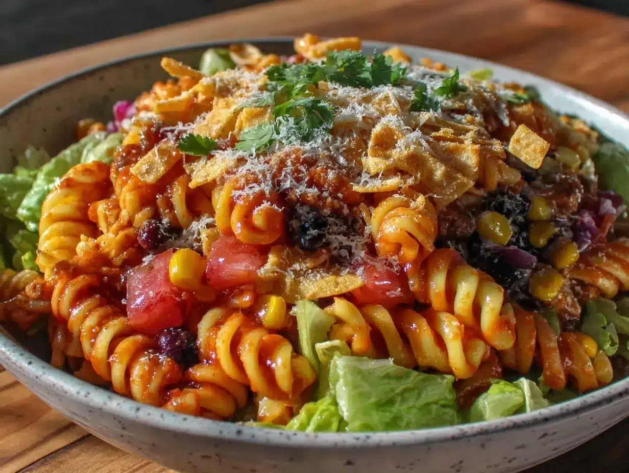 fresh taco pasta salad preparation steps