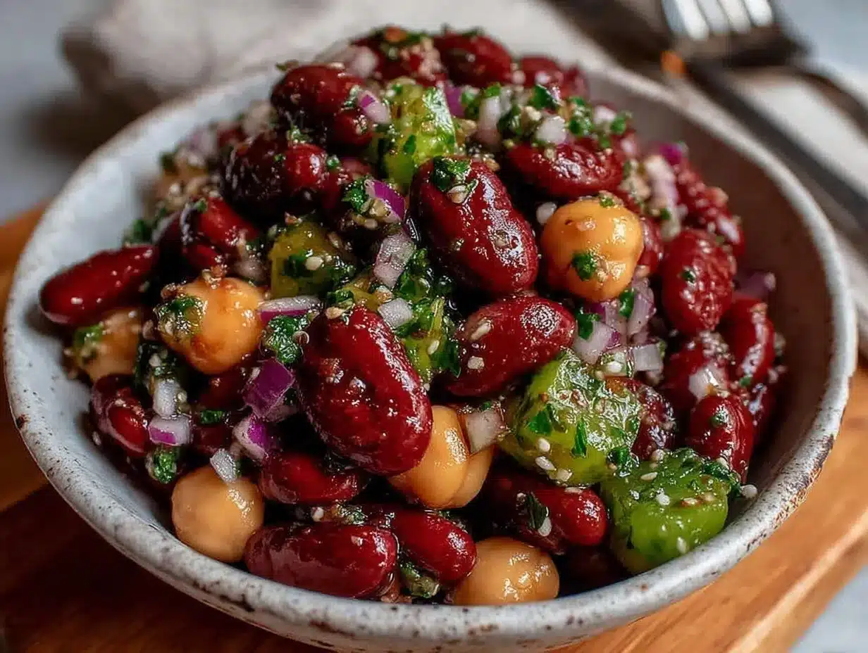 fresh three bean salad preparation steps