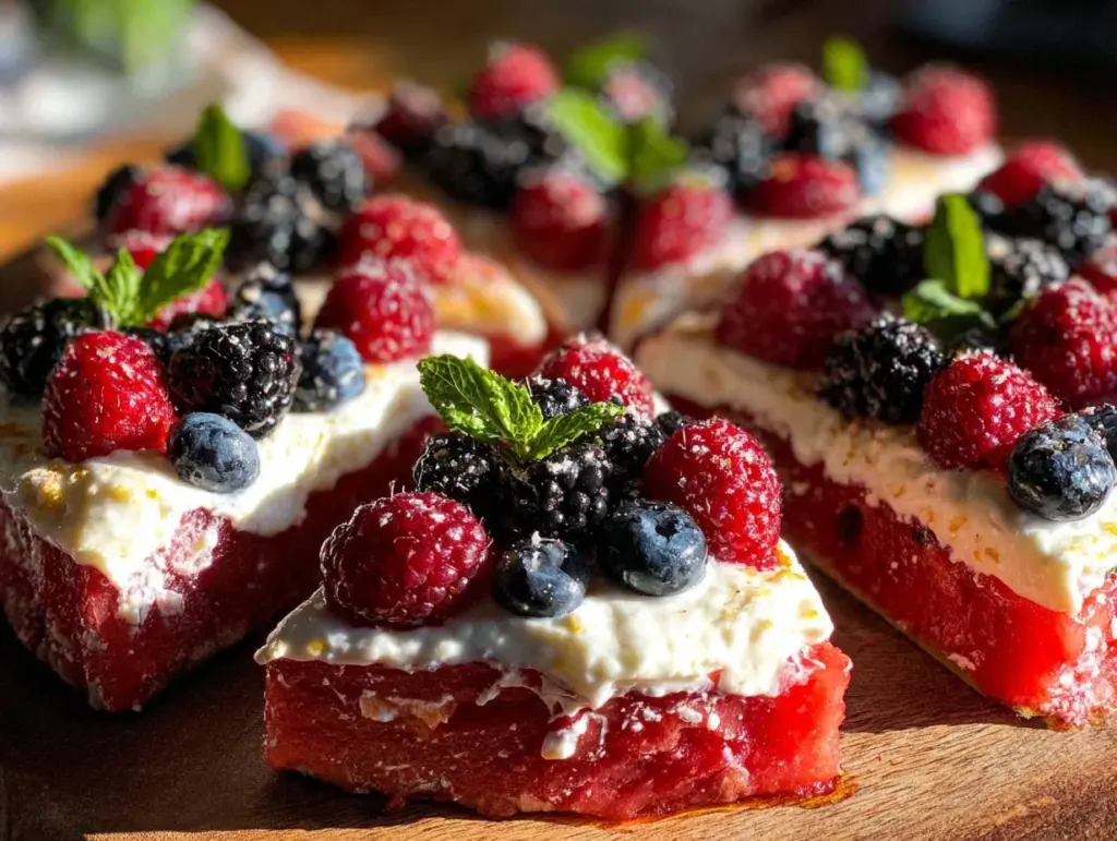 fresh watermelon pizza recipe - featured image