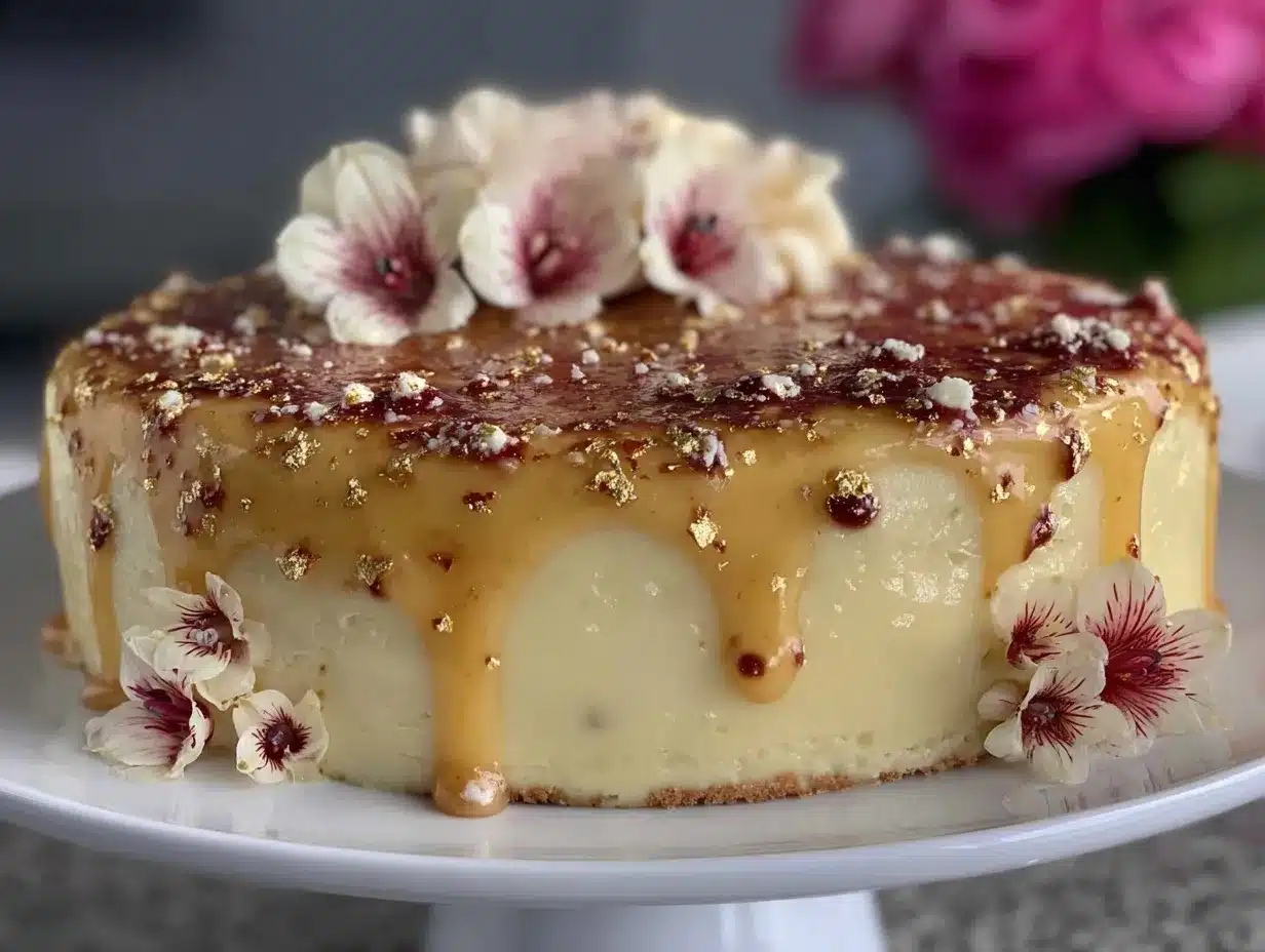 gold leaf champagne cake preparation steps