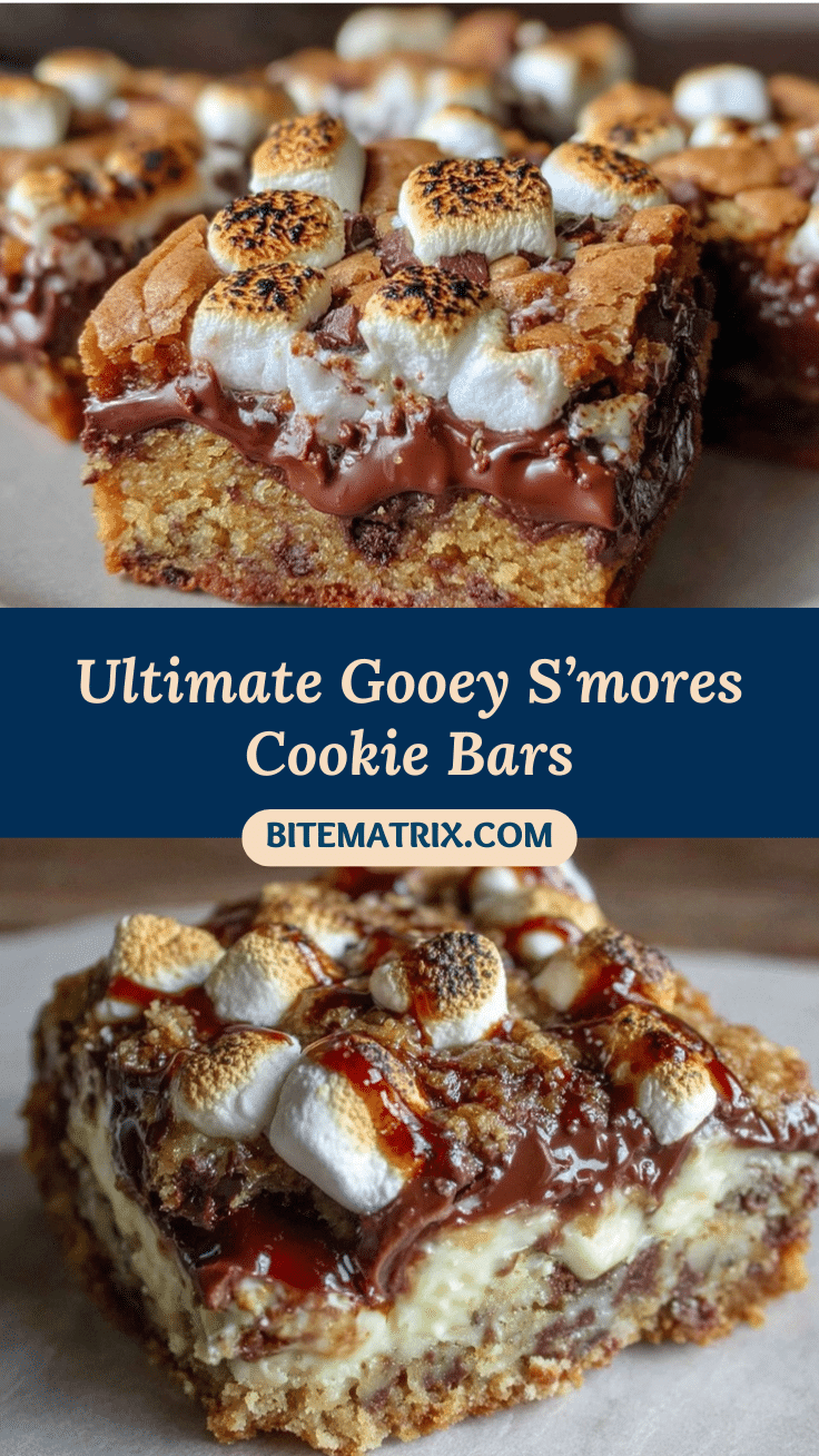 gooey s’mores cookie bars recipe