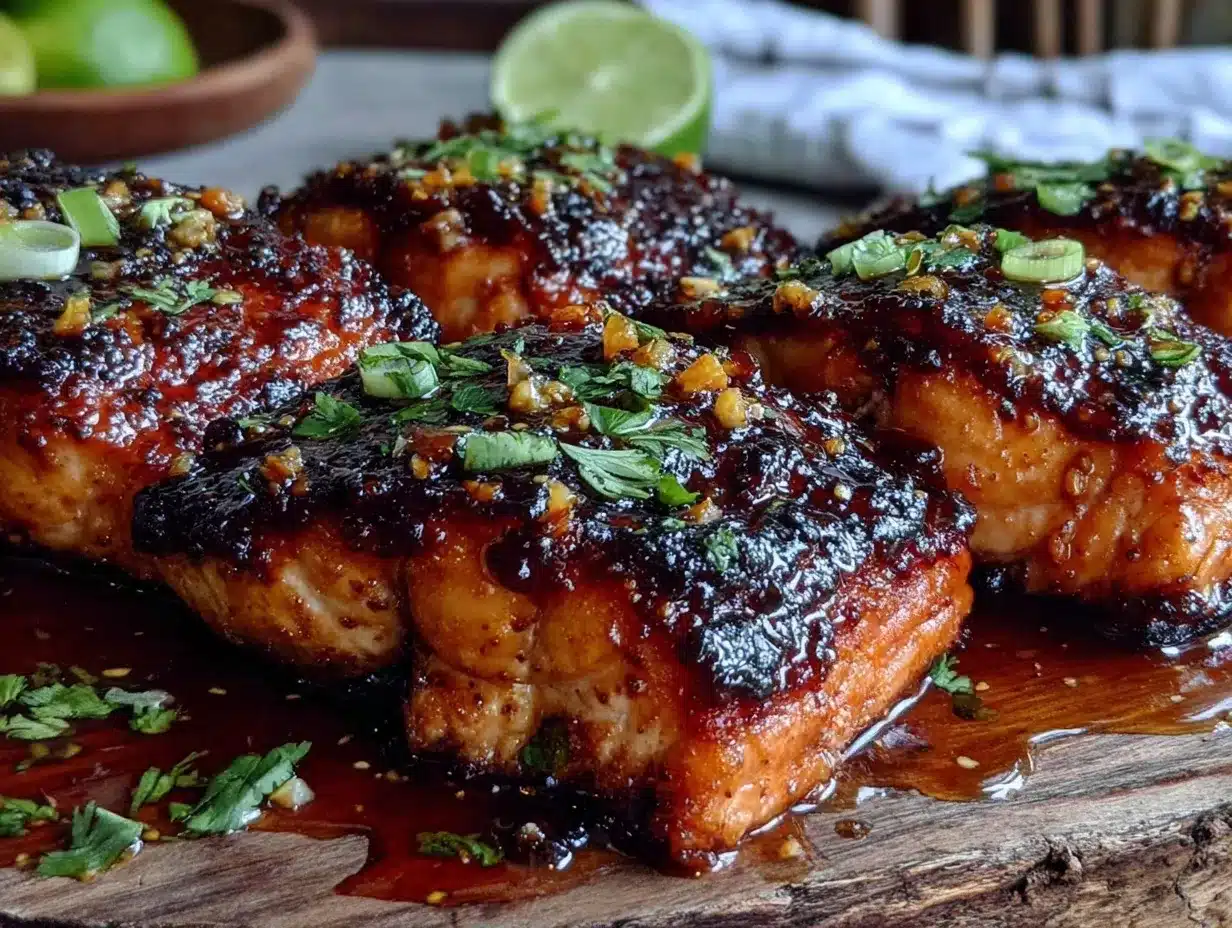 grilled honey sriracha salmon fillets preparation steps
