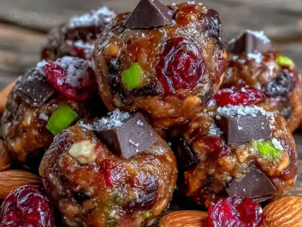 healthy trail mix energy bites - featured image