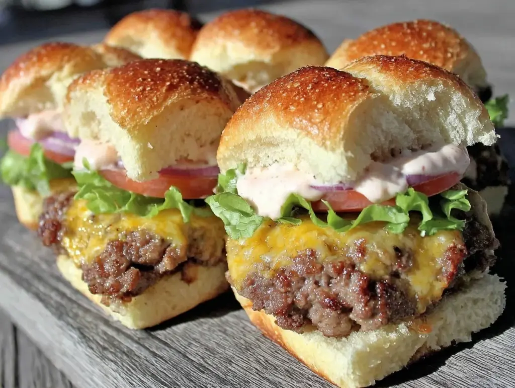 juicy classic burger sliders with secret sauce - featured image